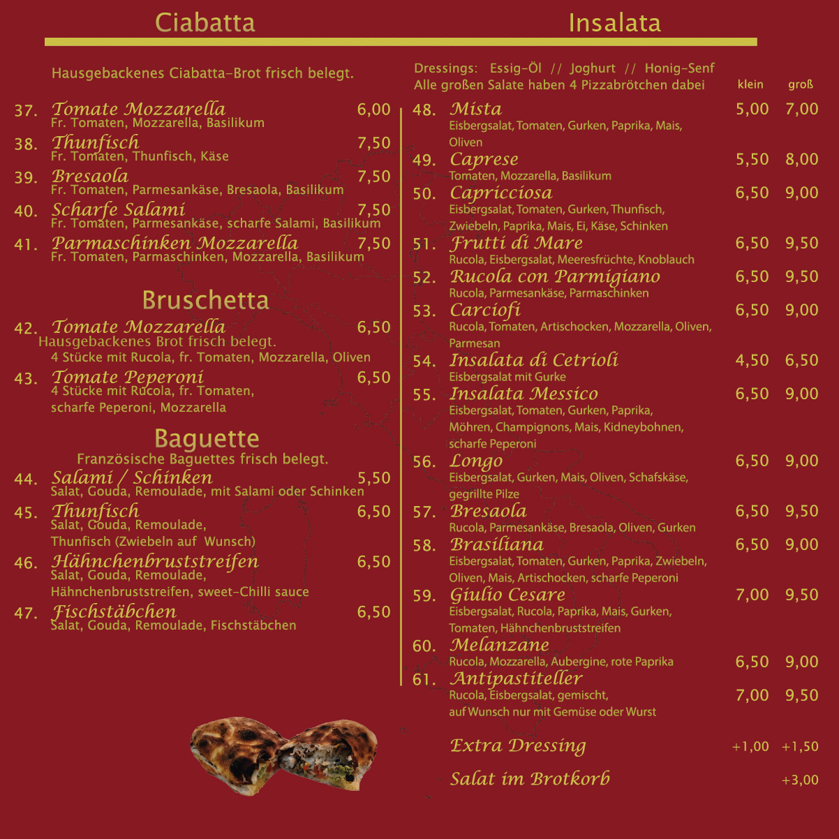 Speisekarte – Pizzeria Va Bene